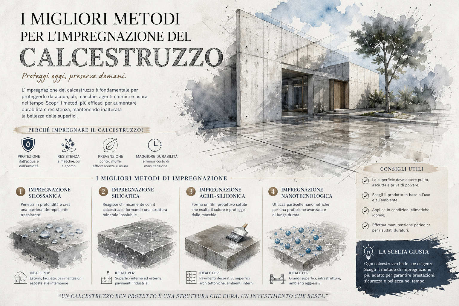 I migliori metodi per l’impregnazione del calcestruzzo