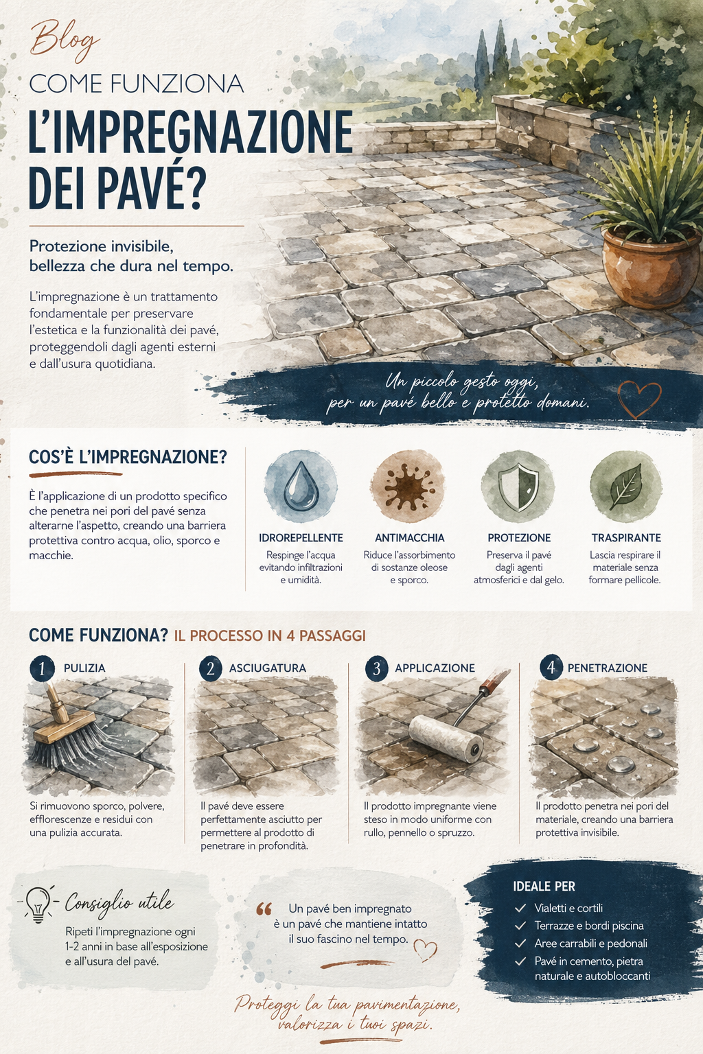 Come funziona l’impregnazione dei pavé?