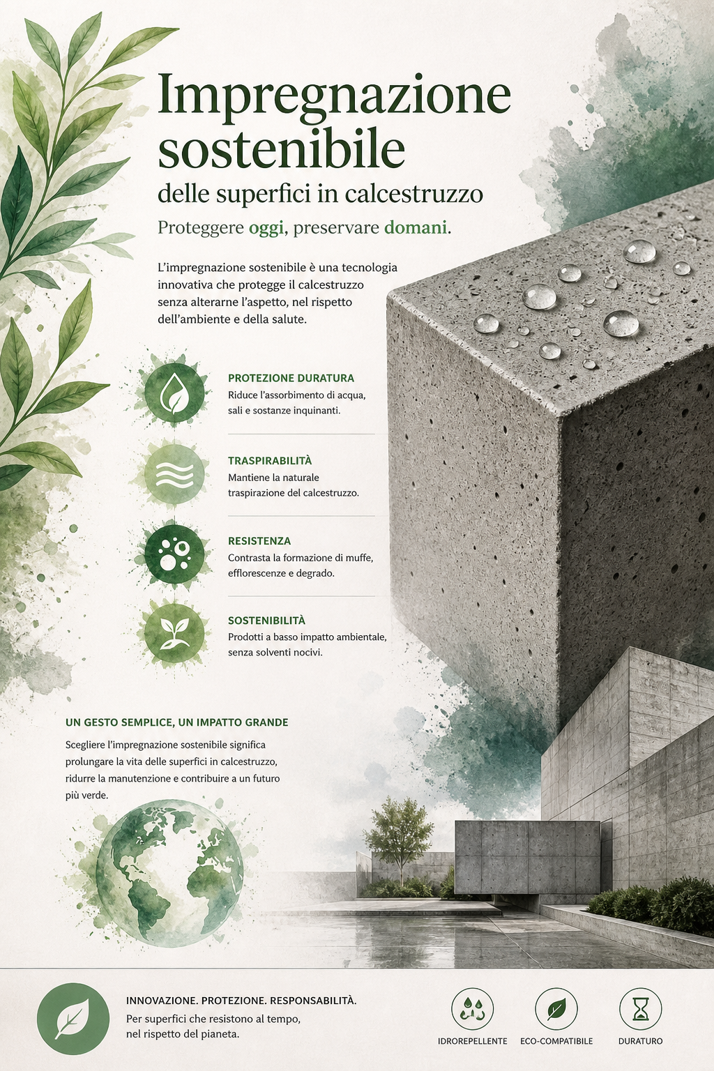 Impregnazione sostenibile delle superfici in calcestruzzo