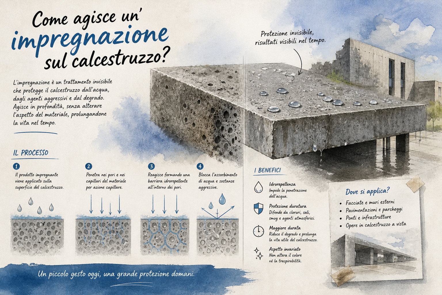 Come agisce un’impregnazione sul calcestruzzo?