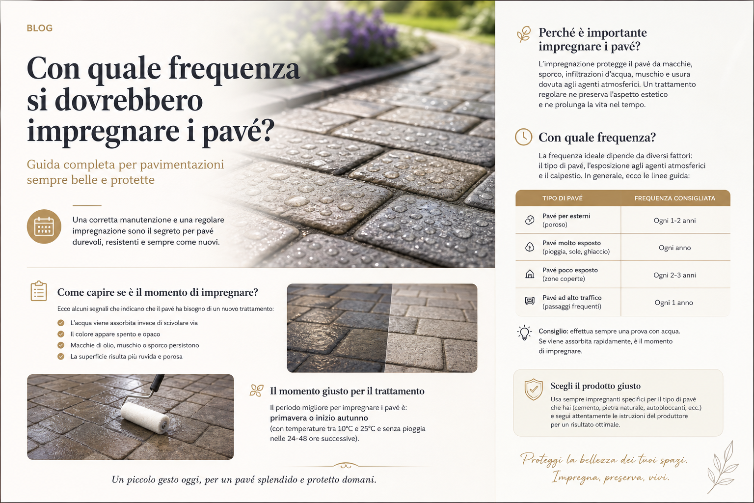 Con quale frequenza si dovrebbero impregnare i pavé?