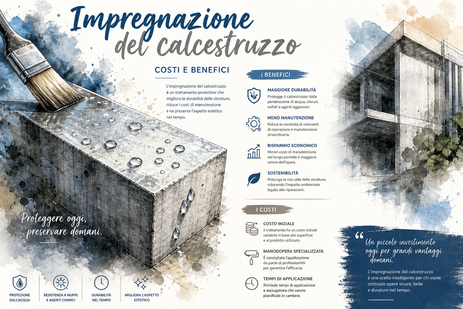 Impregnazione del calcestruzzo – costi e benefici