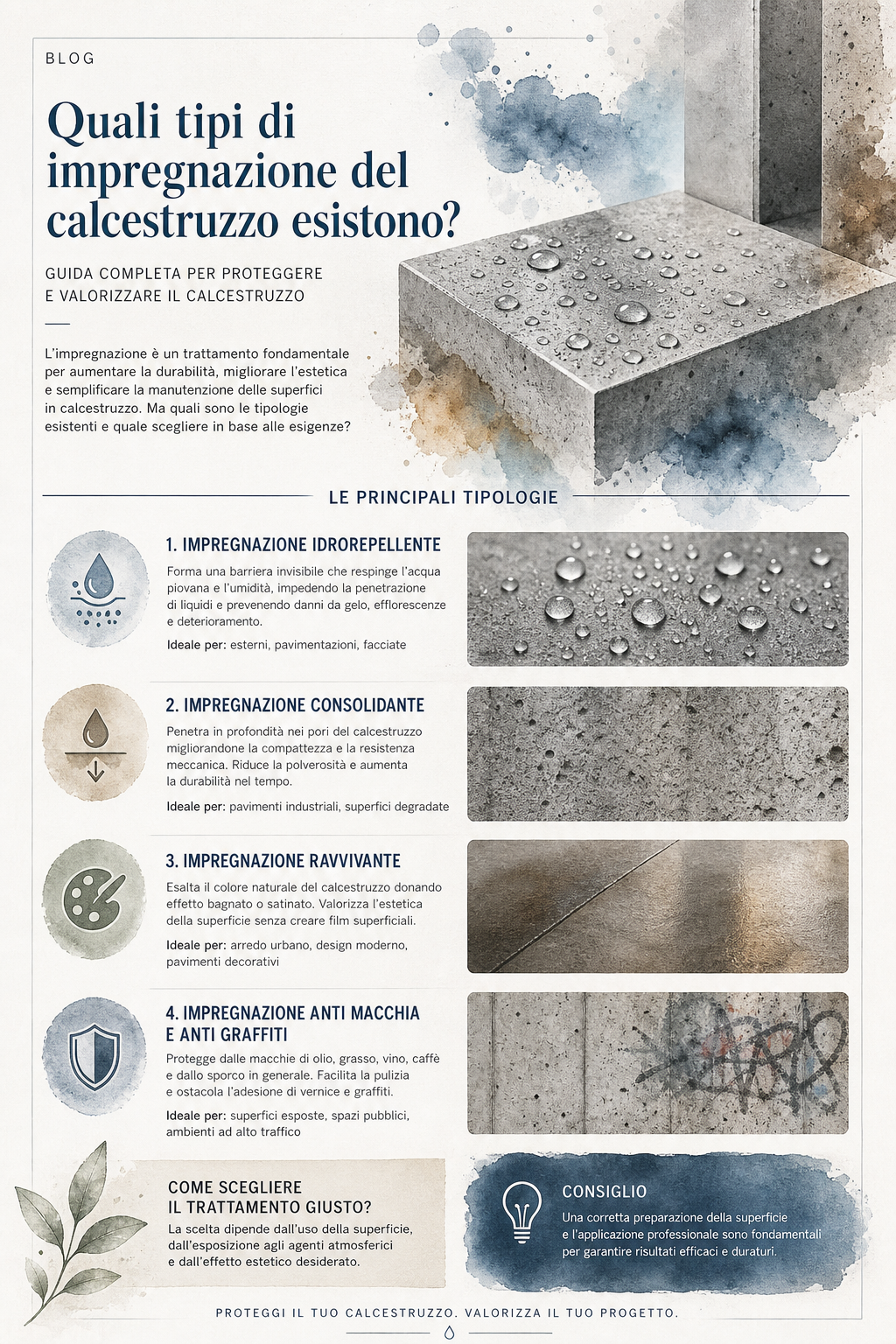 Quali tipi di impregnazione del calcestruzzo esistono?