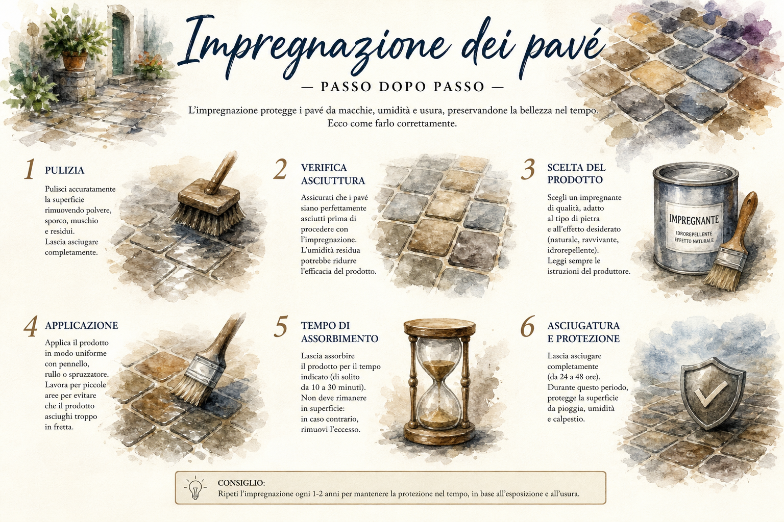 Impregnazione dei pavé – passo dopo passo