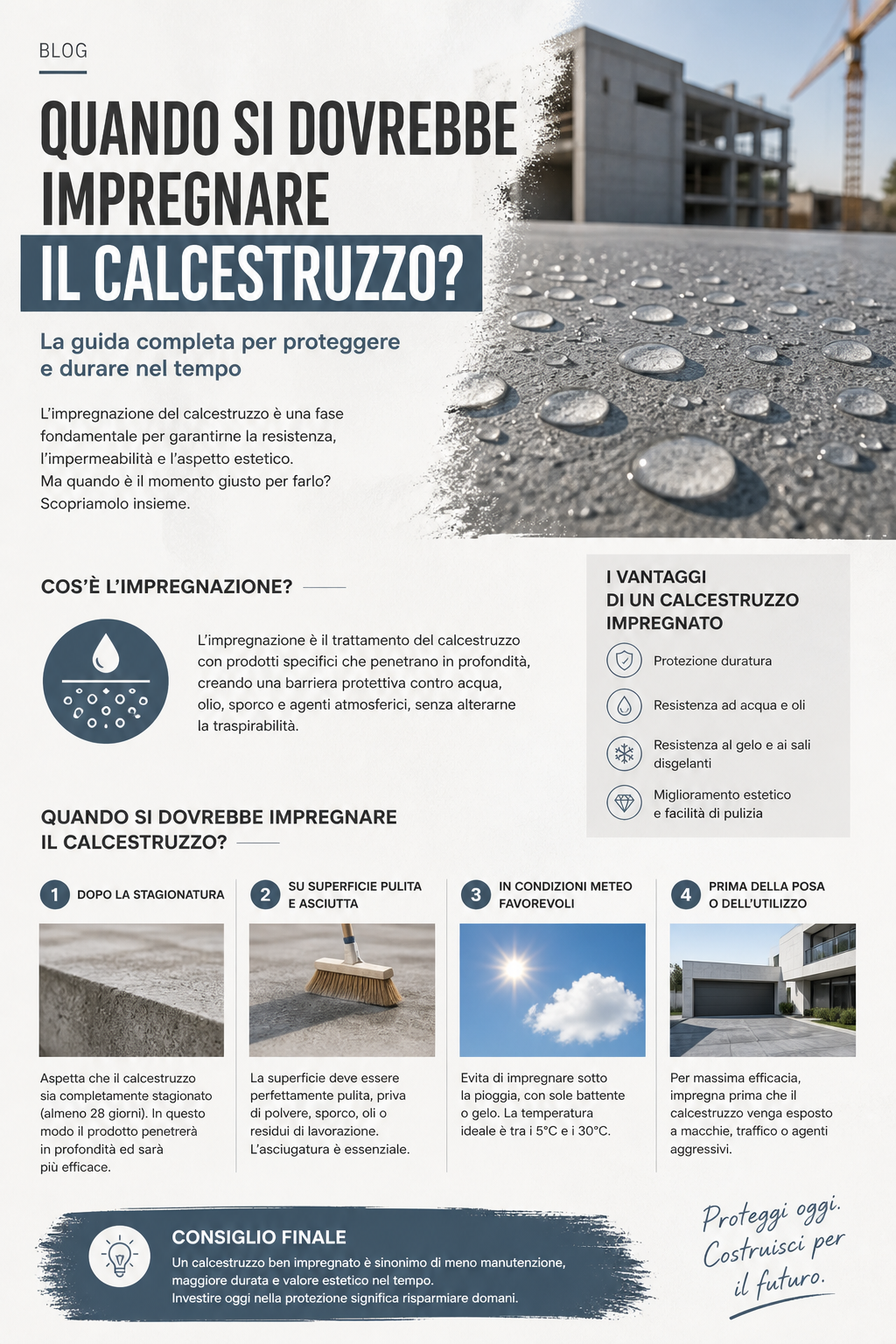 Quando si dovrebbe impregnare il calcestruzzo?